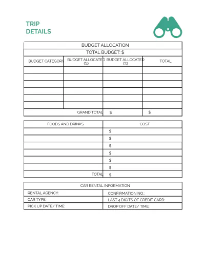 Free Trip Meeting Planner Template to Edit Online