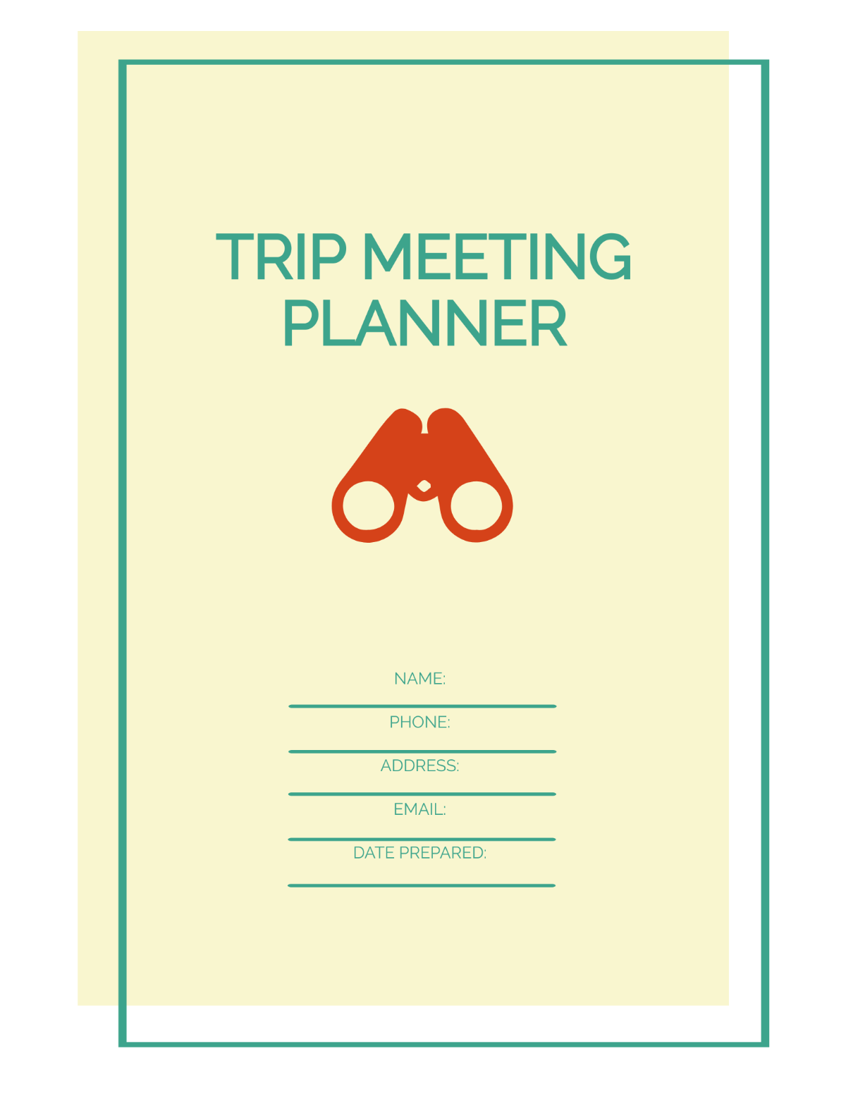 Trip Meeting Planner Template