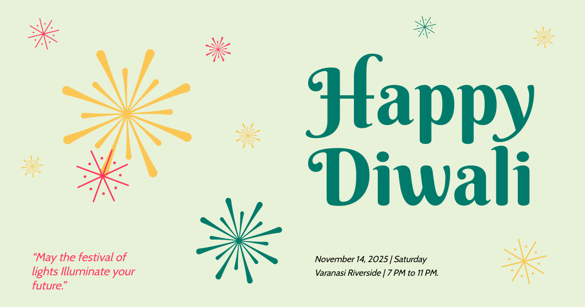 Happy Diwali Facebook Post Template