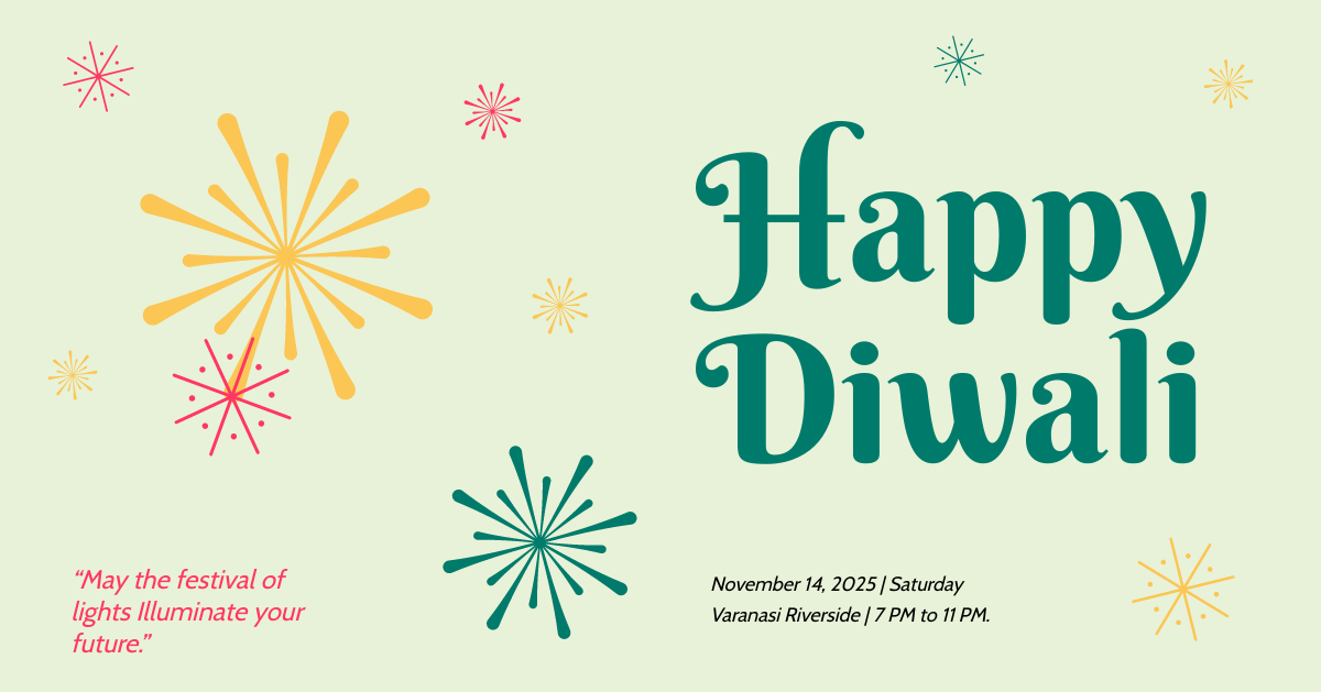 Happy Diwali Facebook Post Template - Edit Online & Download