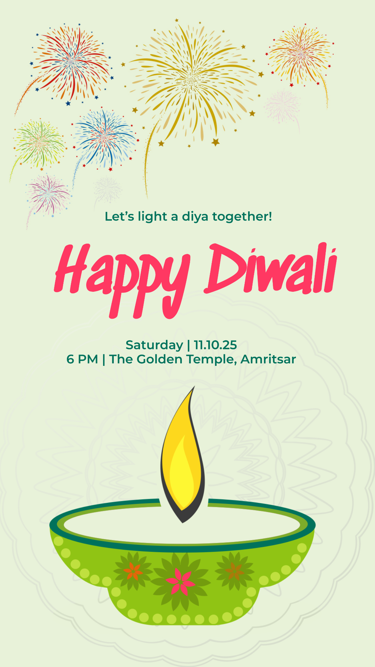 Happy Diwali Whatsapp Image Template