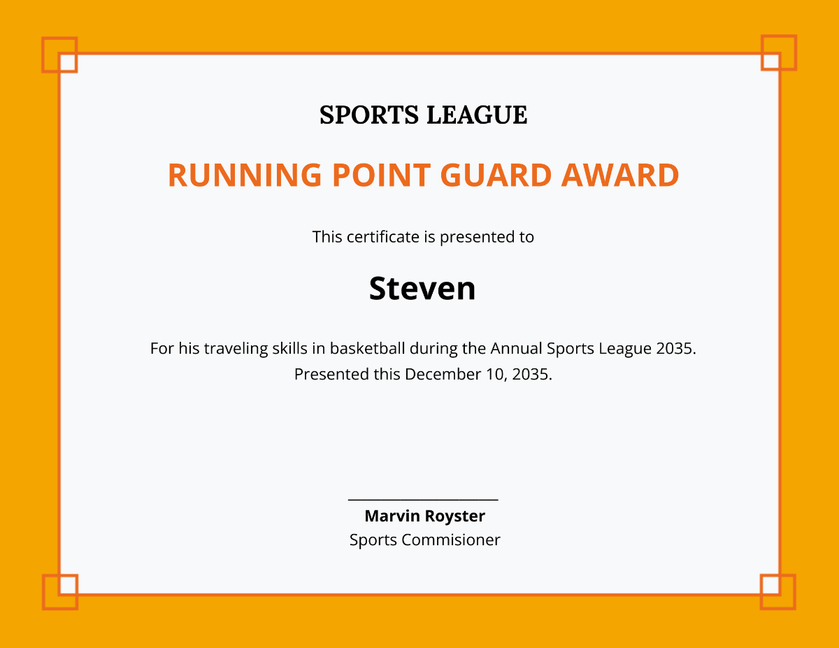 Funny Sports Certificate Template