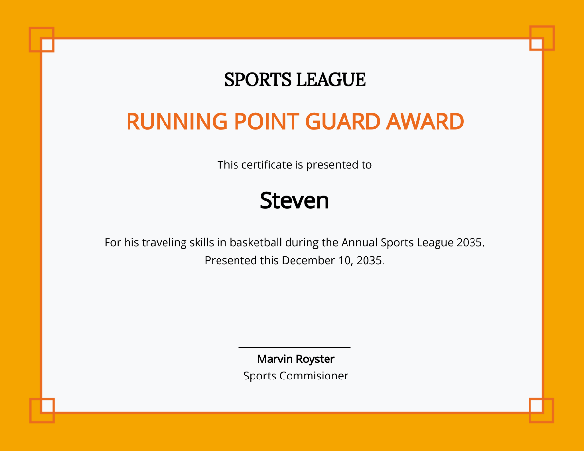 Funny Sports Certificate Template