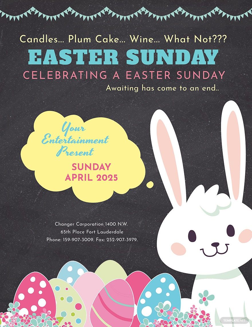 Printable Easter Sunday Flyer Template
