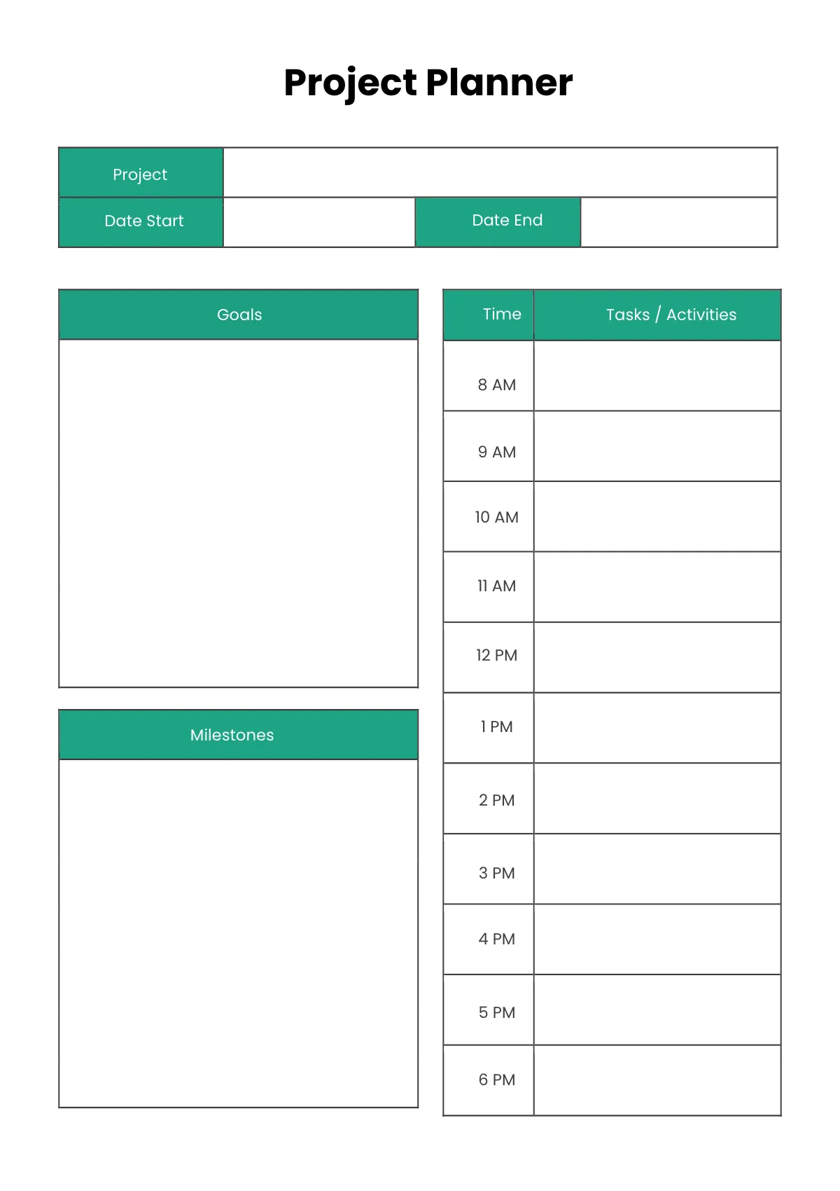Free Project Timeline Planner Template to Edit Online