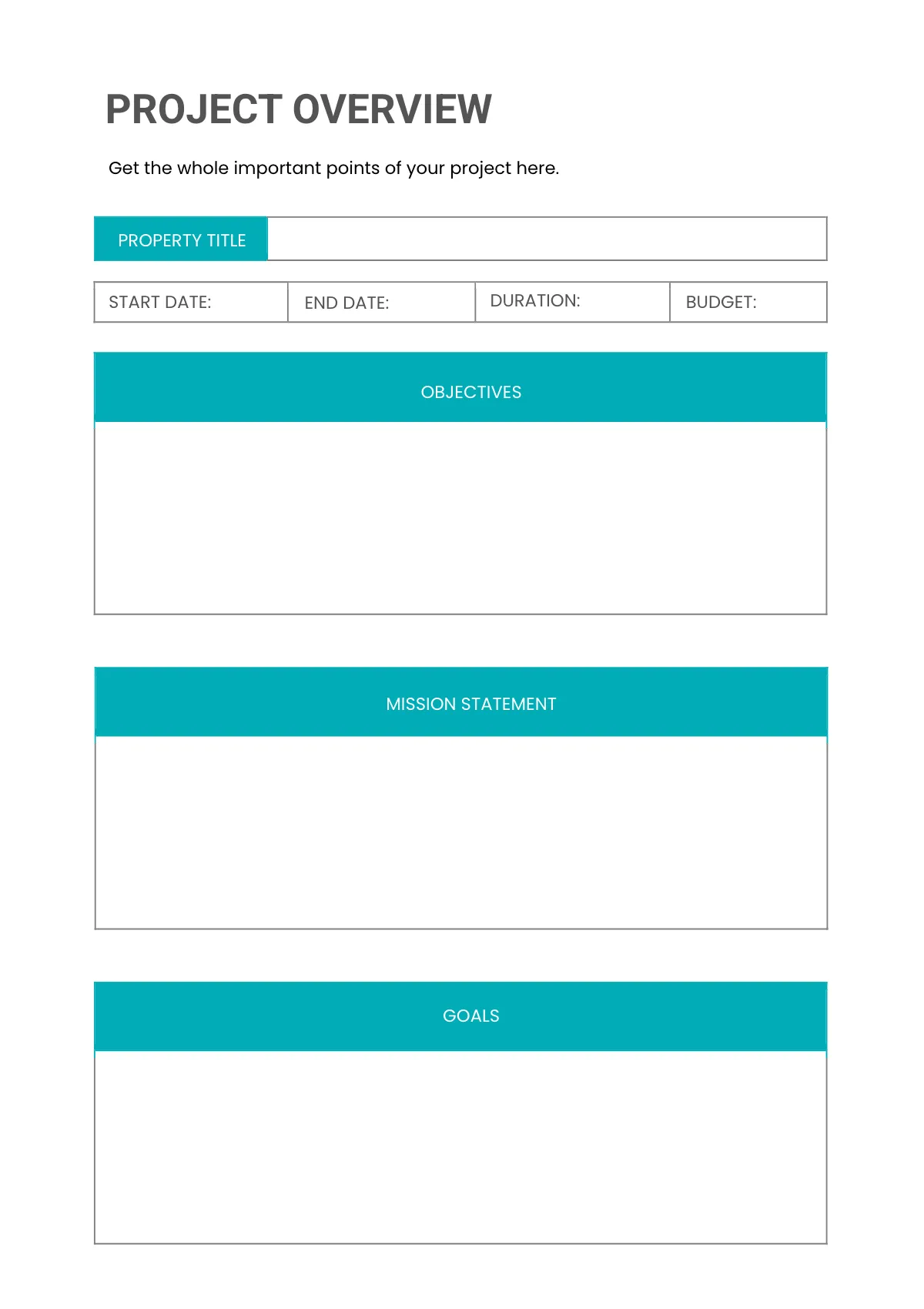 Free Basic Project Planner Template to Edit Online