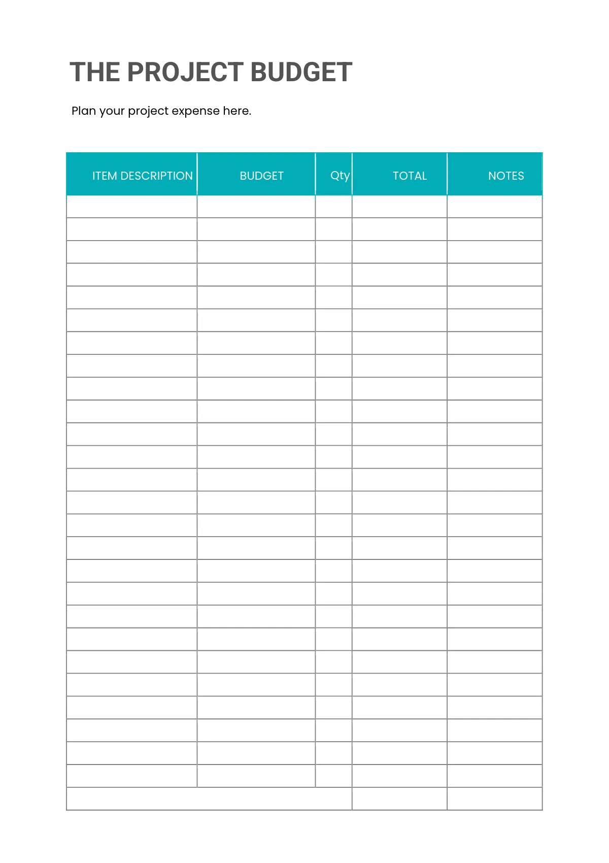 Free Basic Project Planner Template to Edit Online
