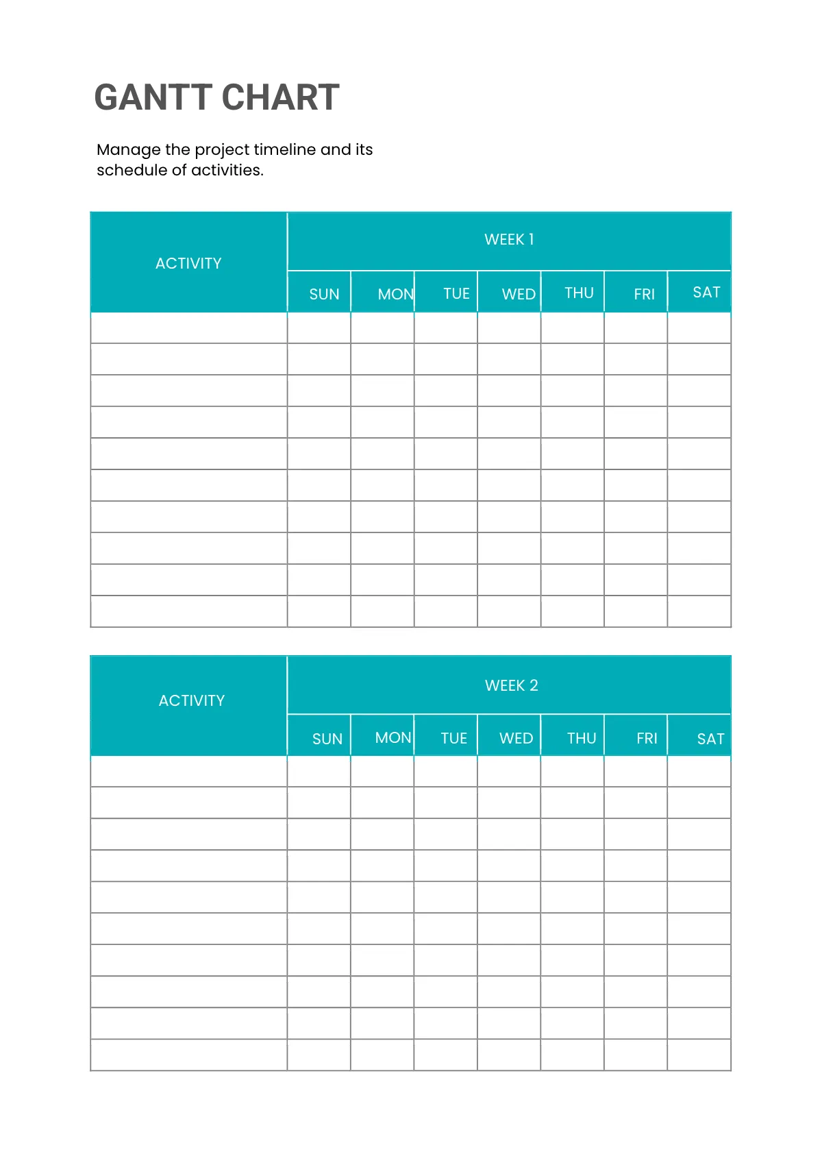 Free Basic Project Planner Template to Edit Online