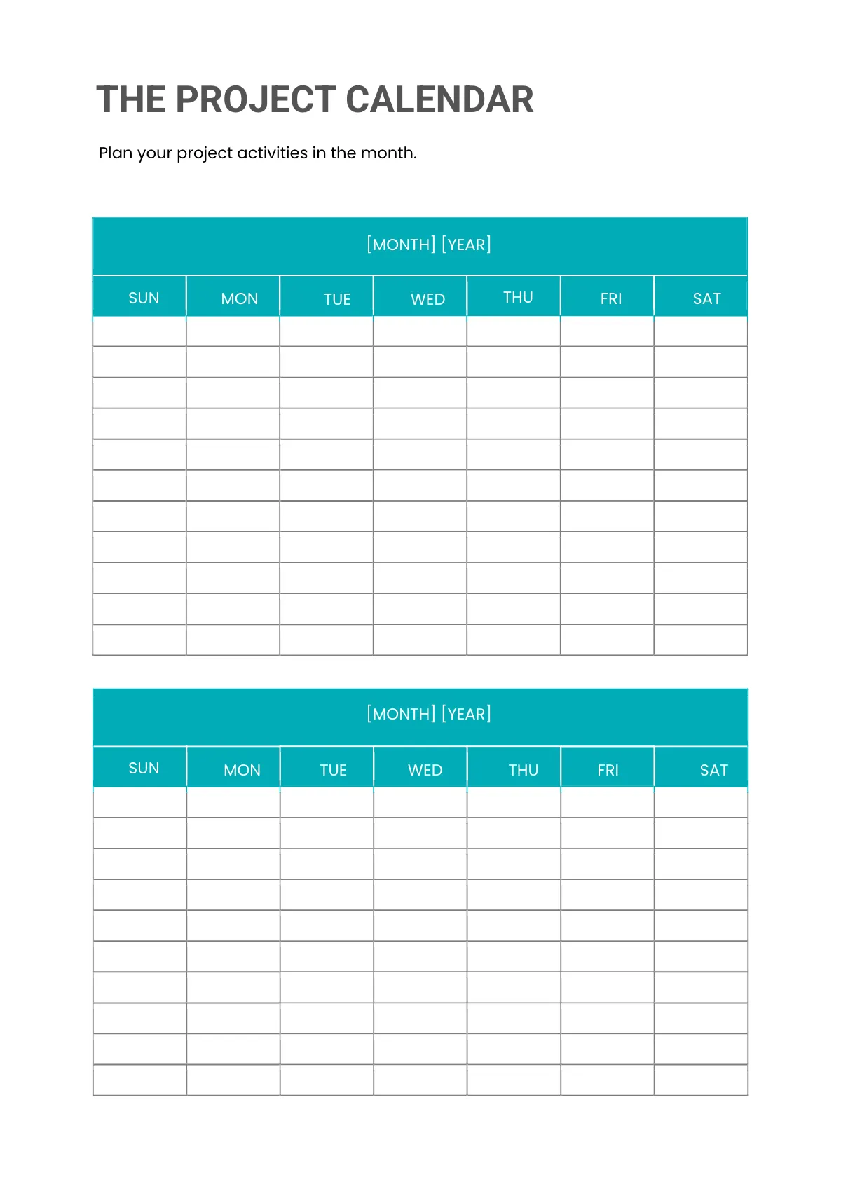 Free Basic Project Planner Template to Edit Online