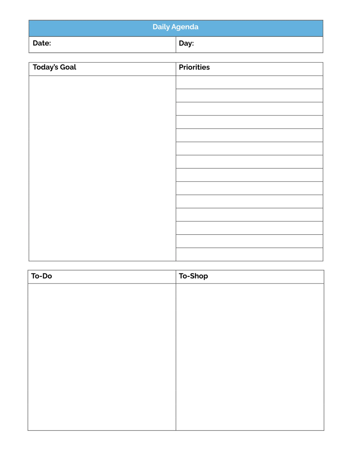 Free Basic Schedule Planner Template to Edit Online