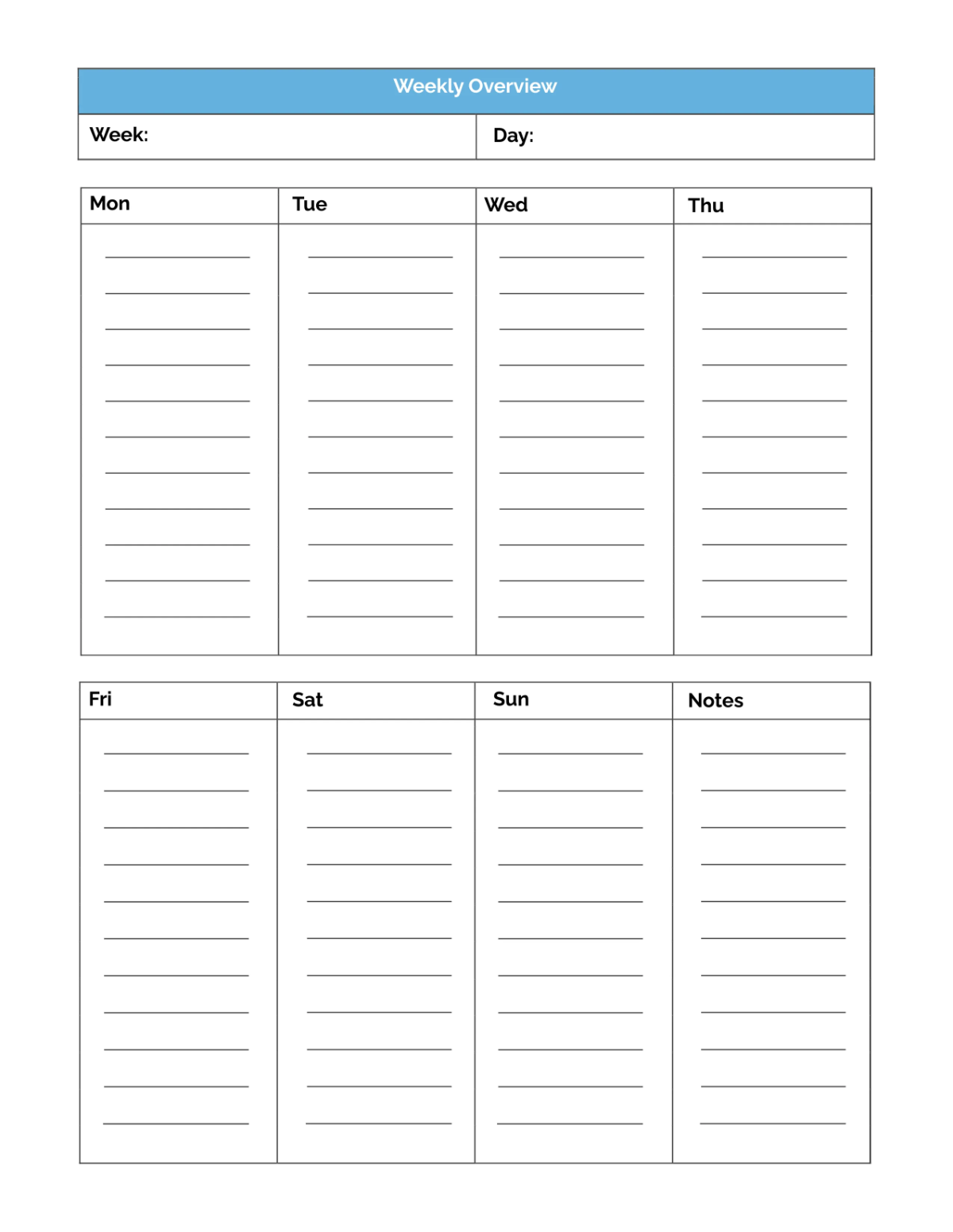 Free Basic Schedule Planner Template to Edit Online