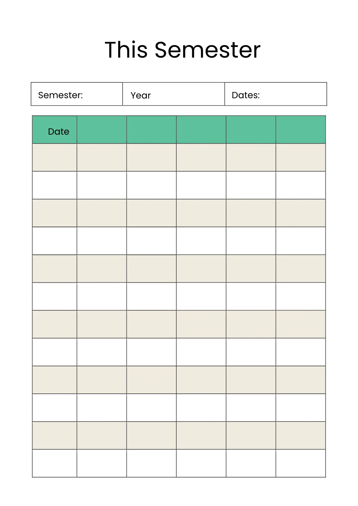 Free Blank Student Planner Template to Edit Online