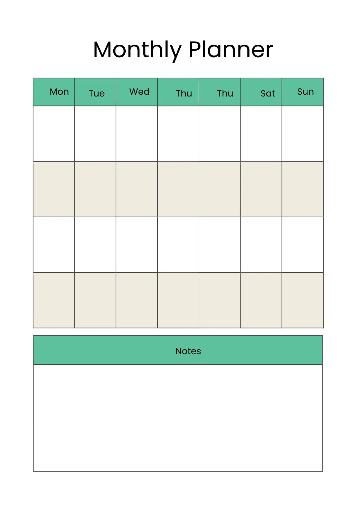Free Blank Student Planner Template to Edit Online