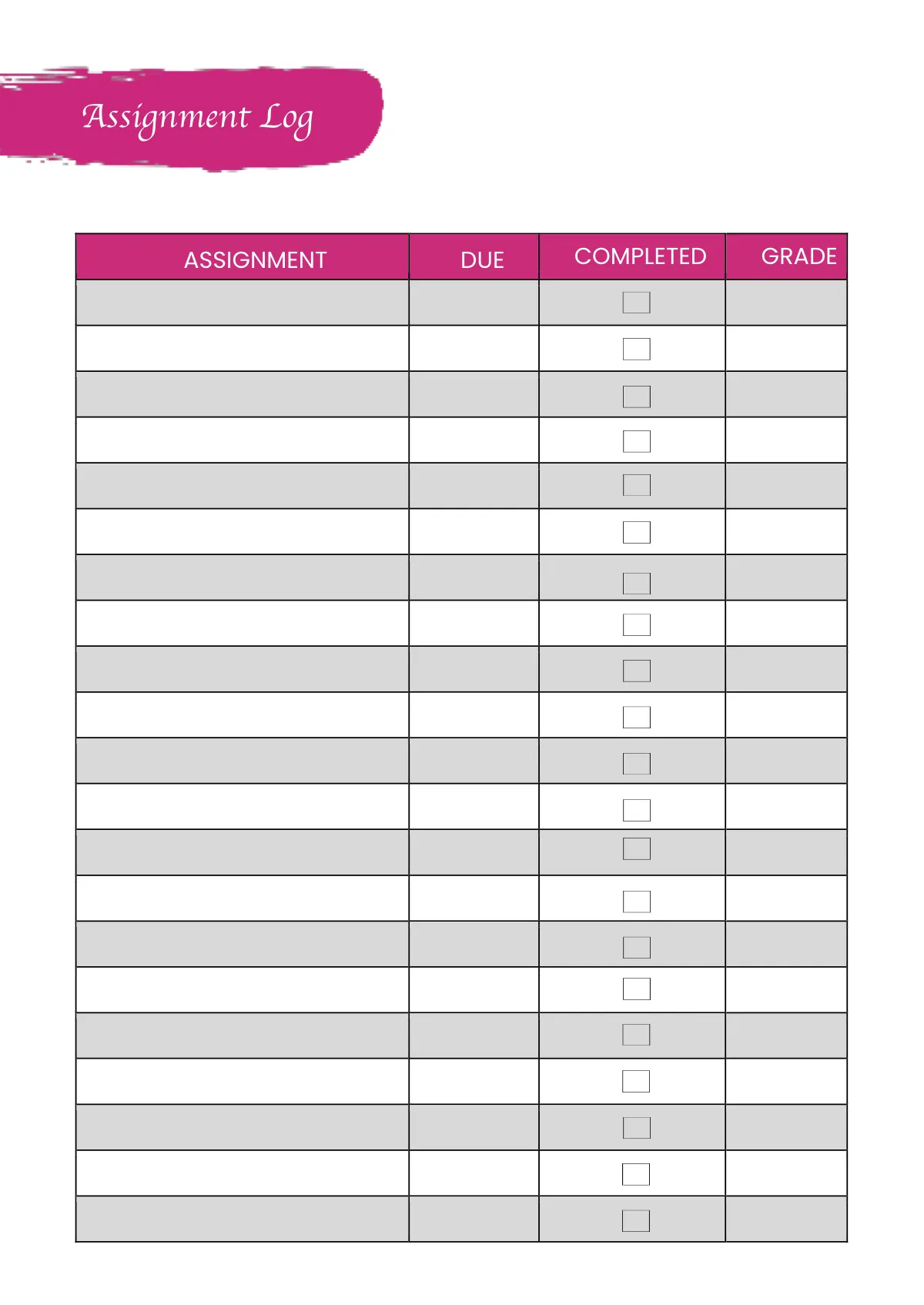 Free Simple Student Planner Template to Edit Online