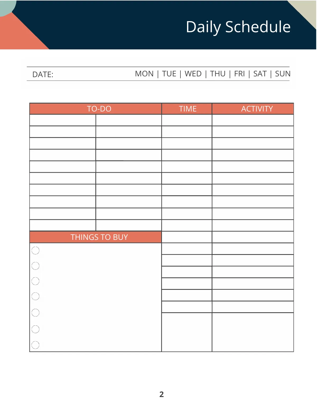 Free Printable Personal Planner Template to Edit Online