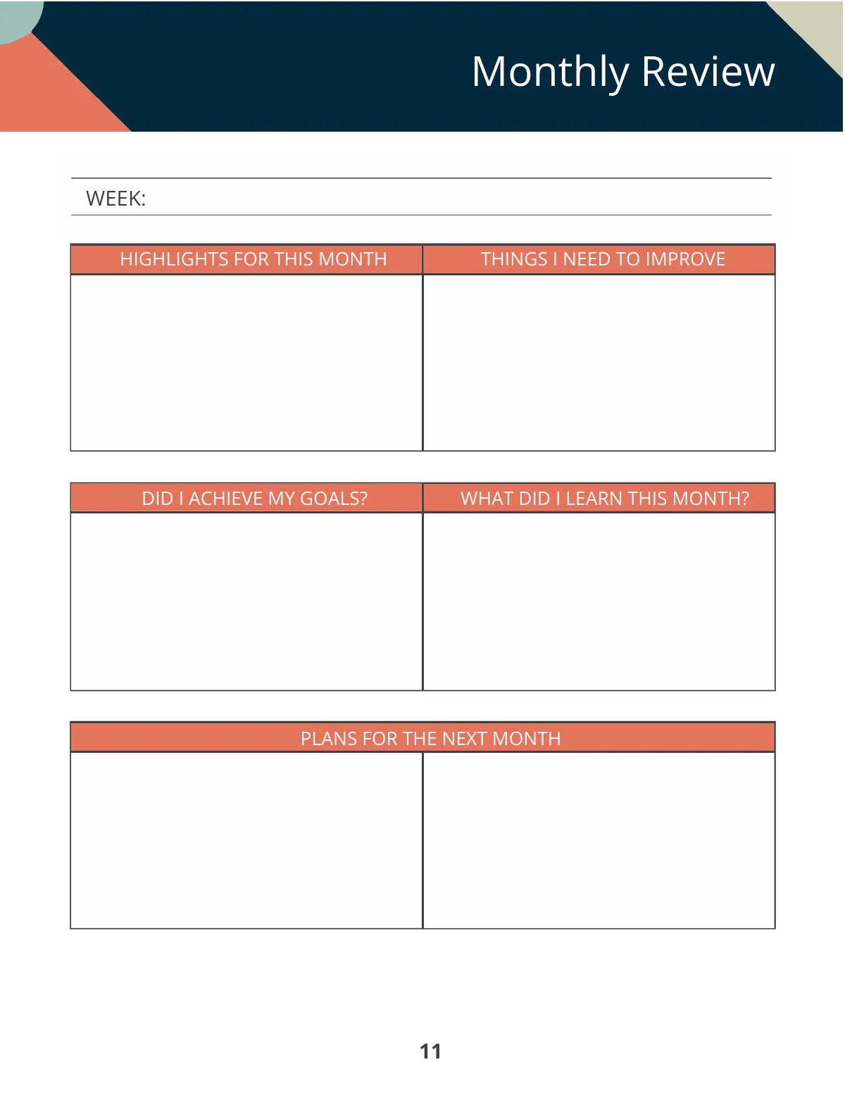 Free Printable Personal Planner Template to Edit Online