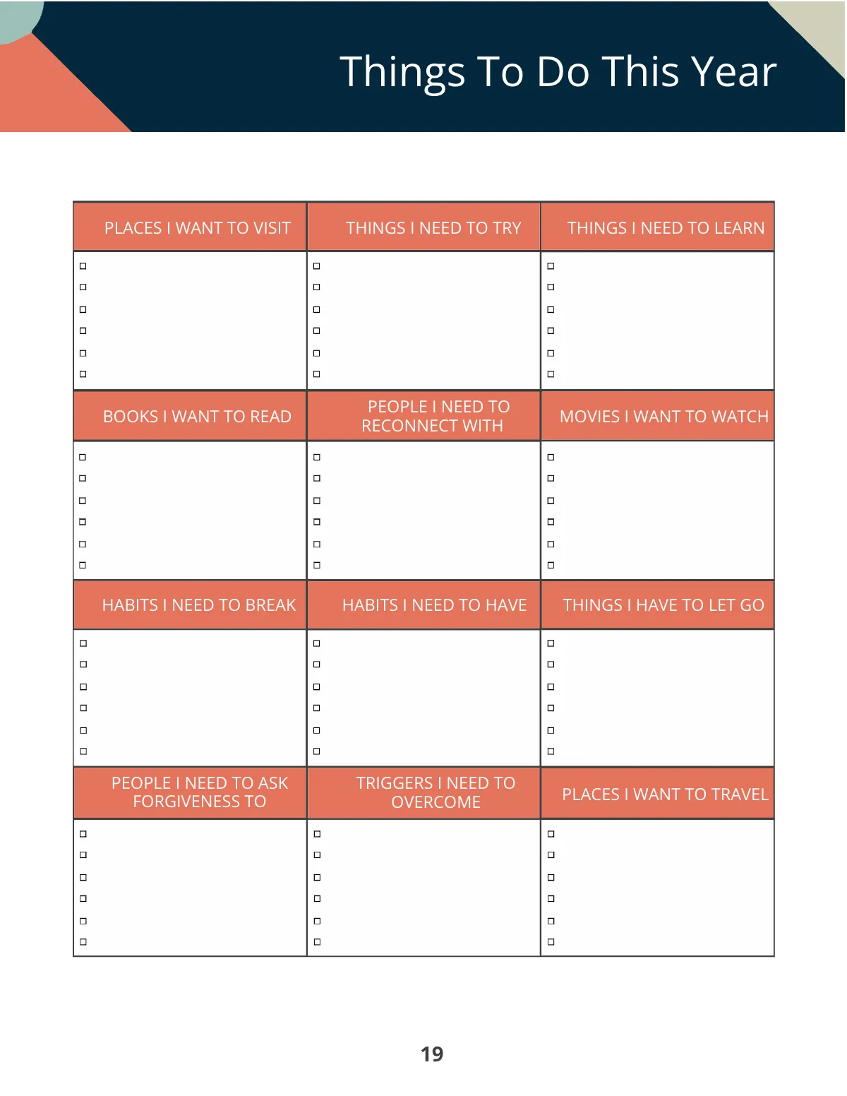 Free Printable Personal Planner Template to Edit Online