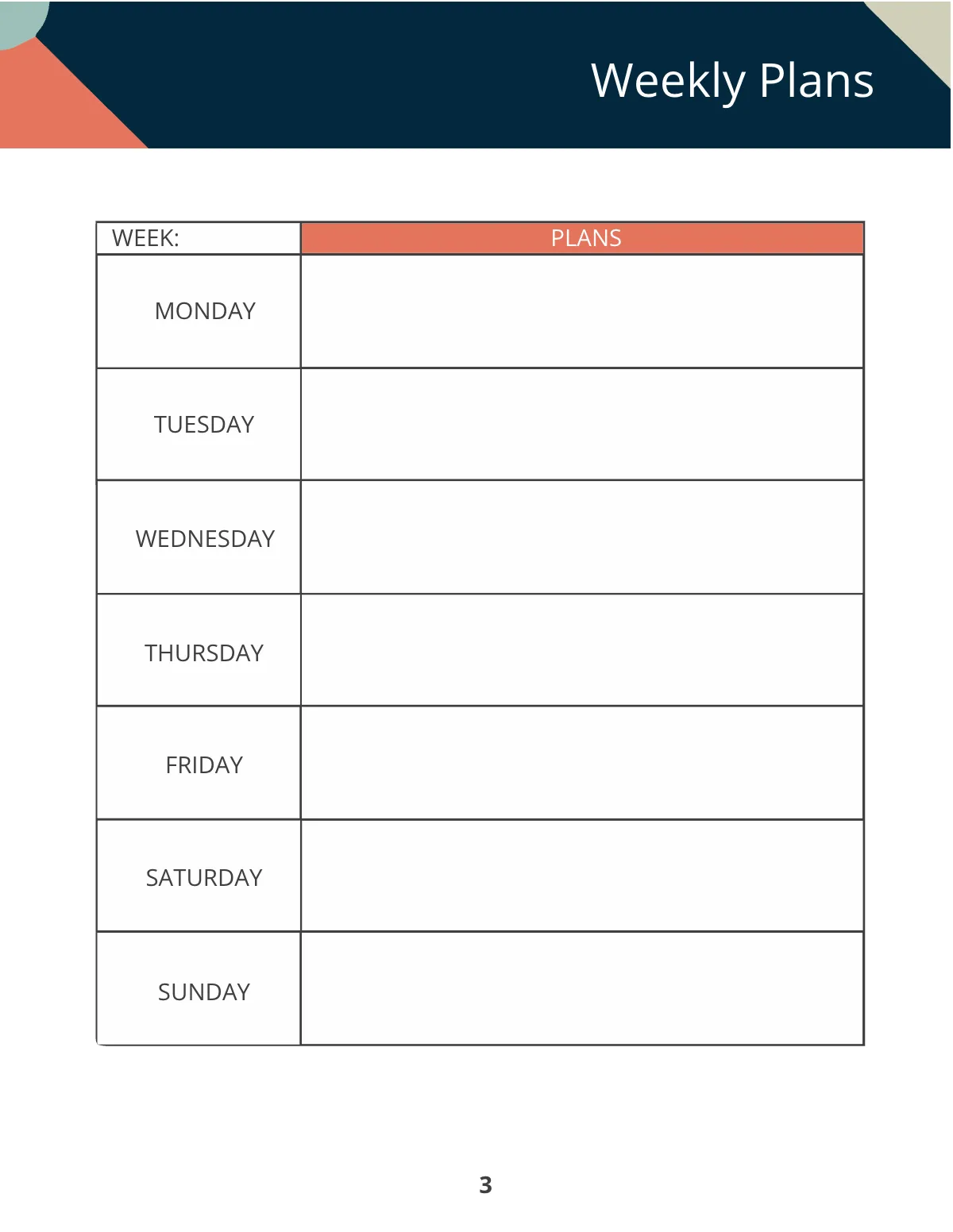 Free Printable Personal Planner Template to Edit Online