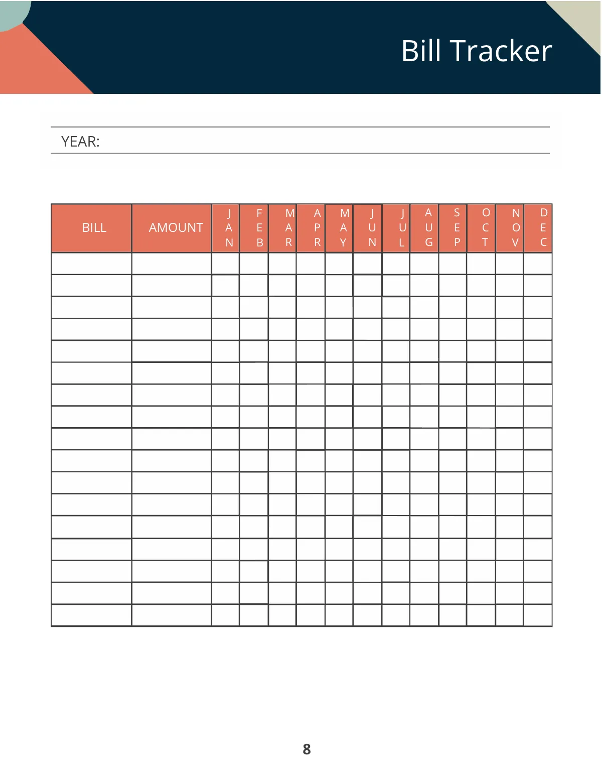 Free Printable Personal Planner Template to Edit Online