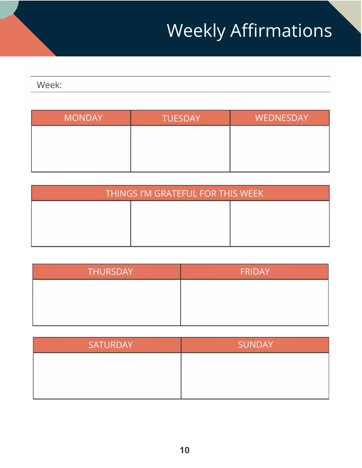 Free Printable Personal Planner Template to Edit Online