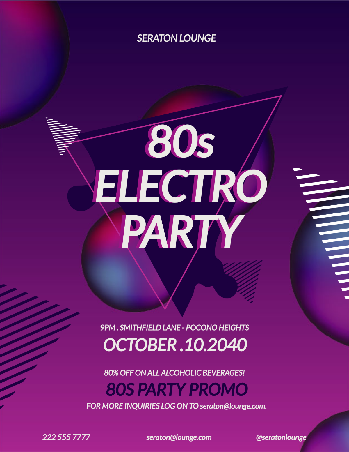 80s Electro Party Flyer Template - Edit Online & Download