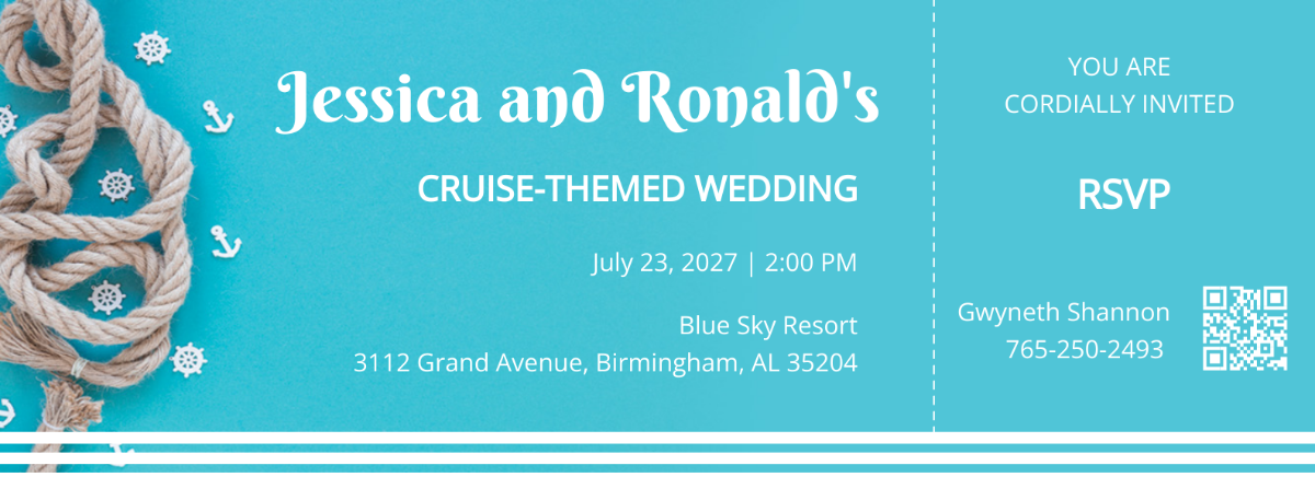 Cruise Fall Wedding Boarding Pass Invitation Template