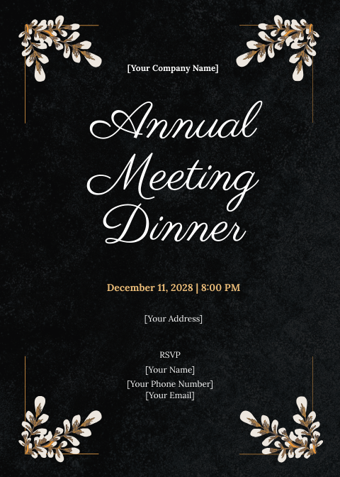 Formal Meeting Dinner Invitation Template - Edit Online & Download ...