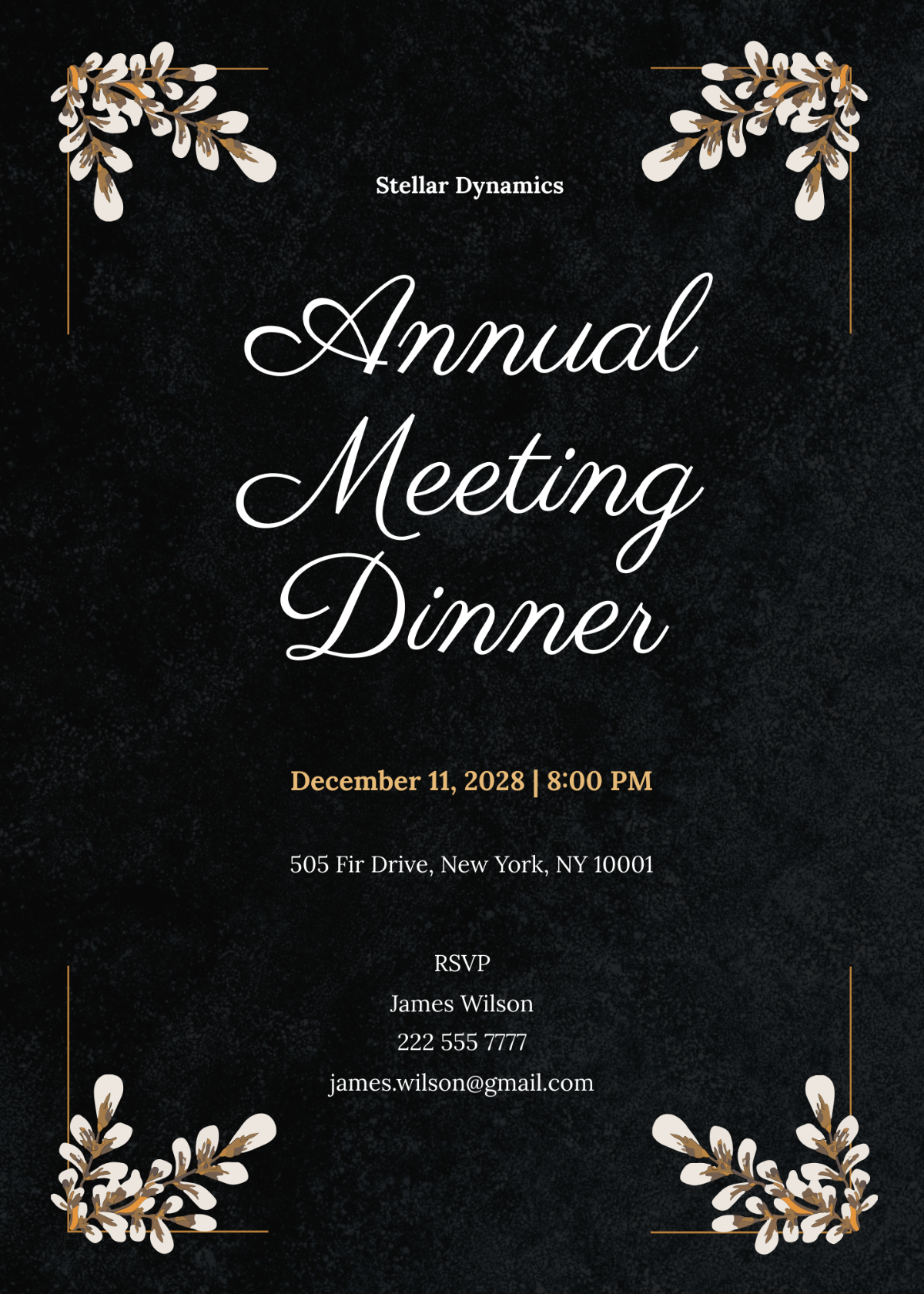 Formal Meeting Dinner Invitation