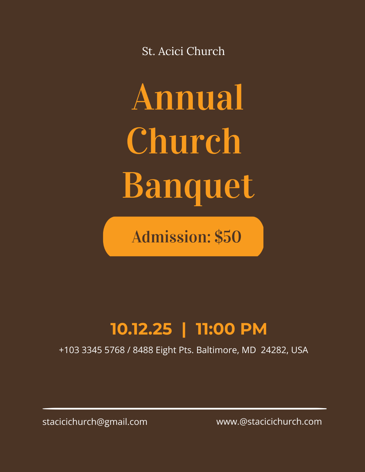 Church Banquet Flyer Template - Edit Online & Download