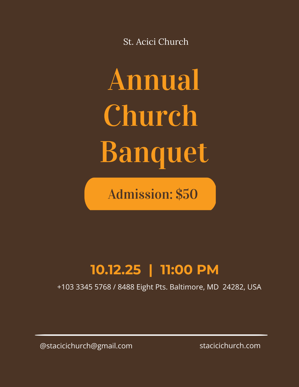 Church Banquet Flyer Template