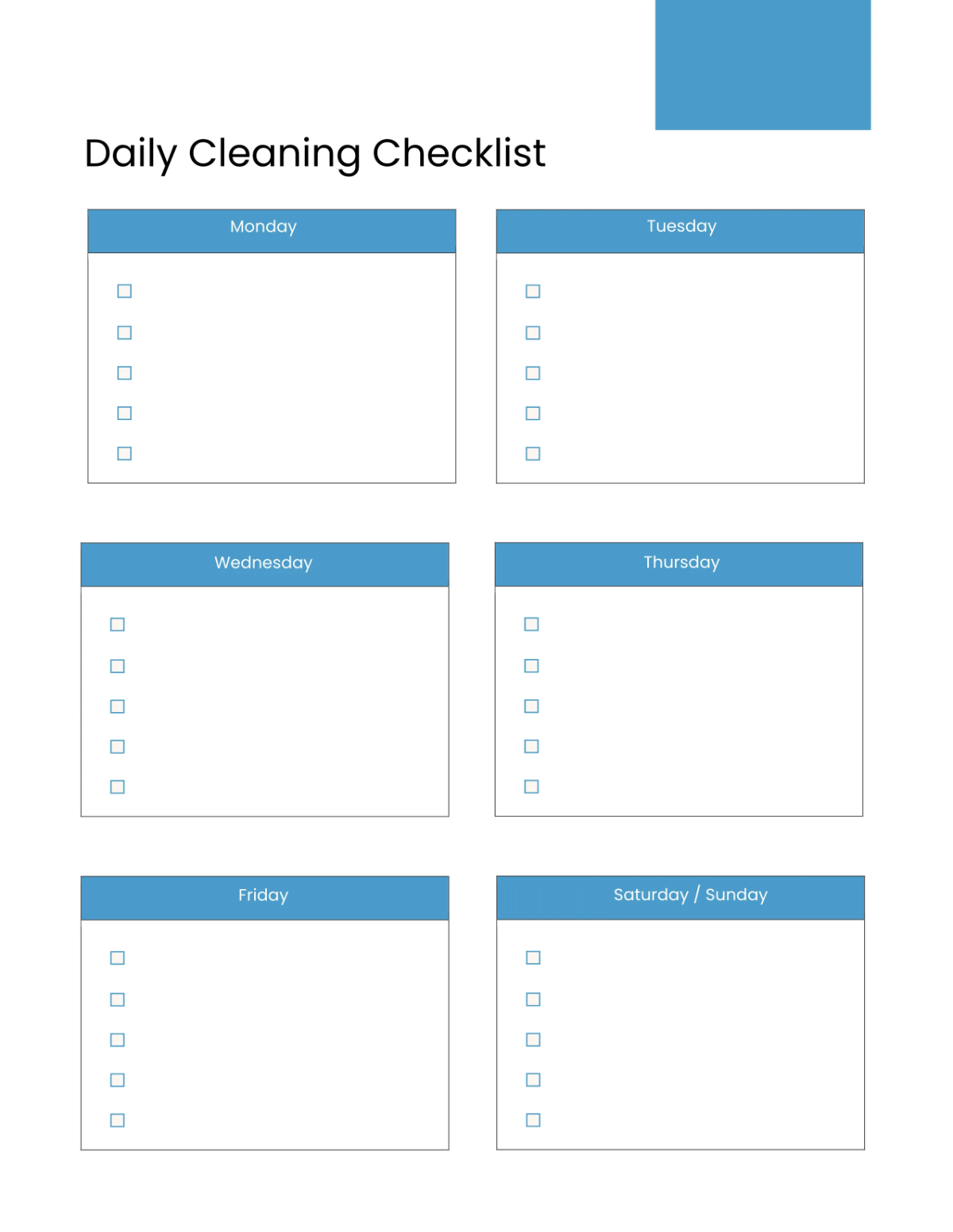 Free Cleaning Schedule Planner Template to Edit Online