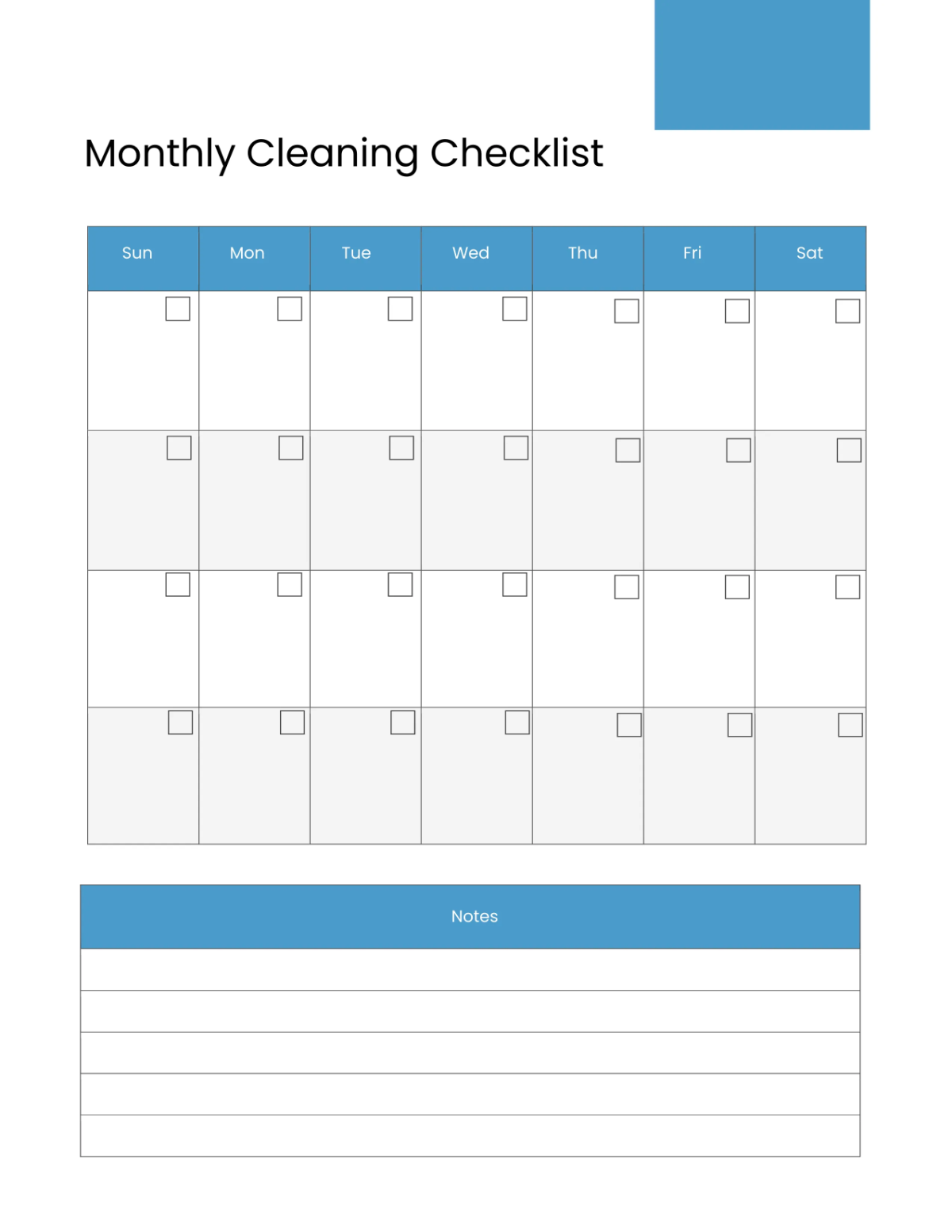 Free Cleaning Schedule Planner Template to Edit Online