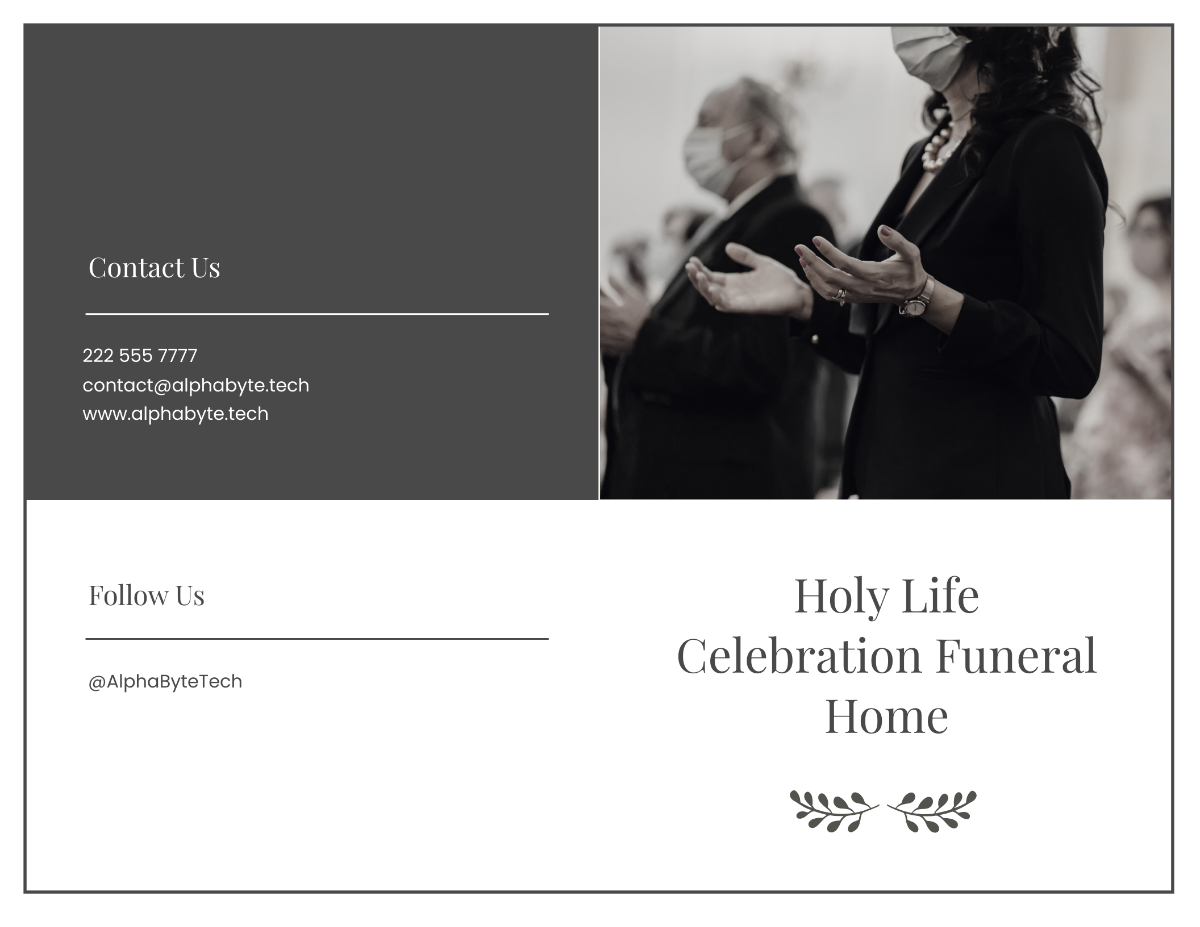 Editable Life Celebration Funeral Bi-Fold Brochure Template - Edit Online & Download