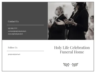 Free Editable Life Celebration Funeral Bi-Fold Brochure Template to Edit Online