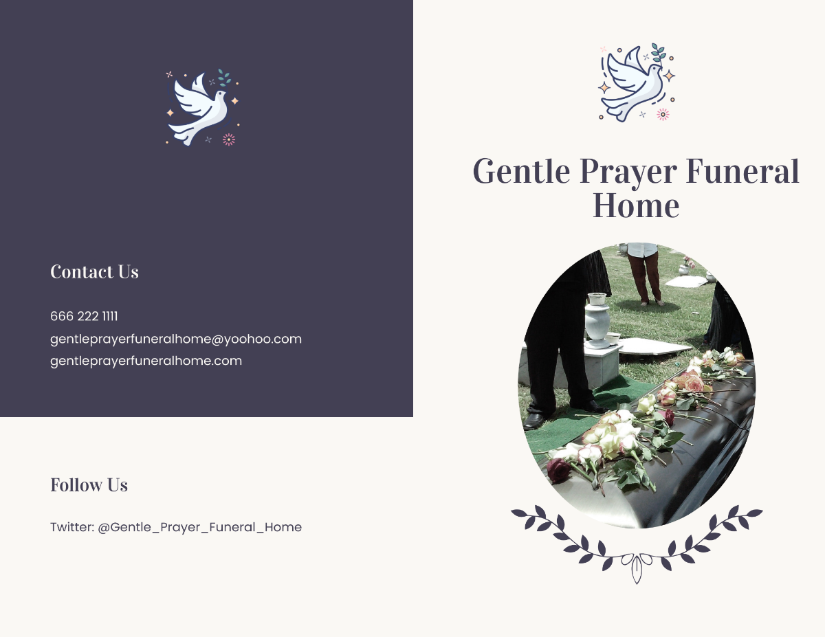 Printable Funeral Mass Bi-Fold Brochure Template