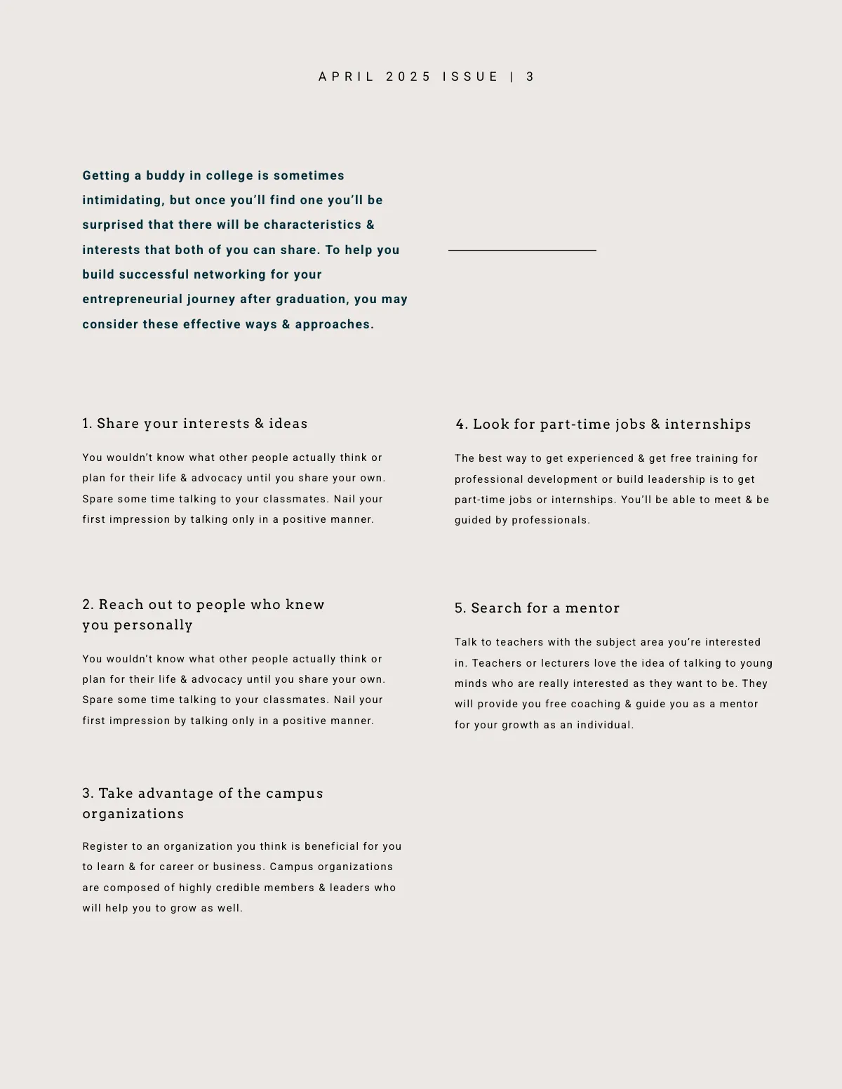 Free Minimal Student Magazine Template to Edit Online