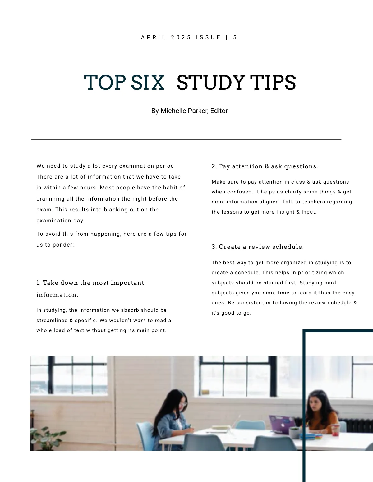 Free Minimal Student Magazine Template to Edit Online