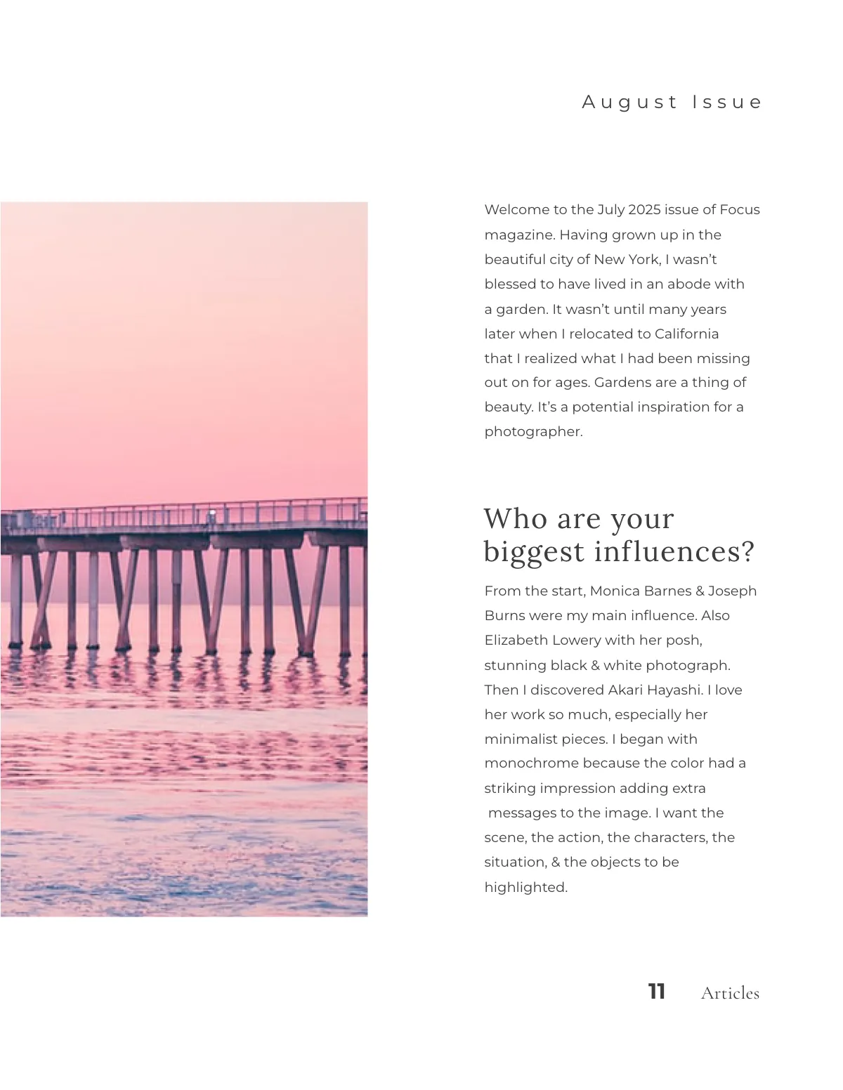 Free Minimal Photography Magazine Template to Edit Online