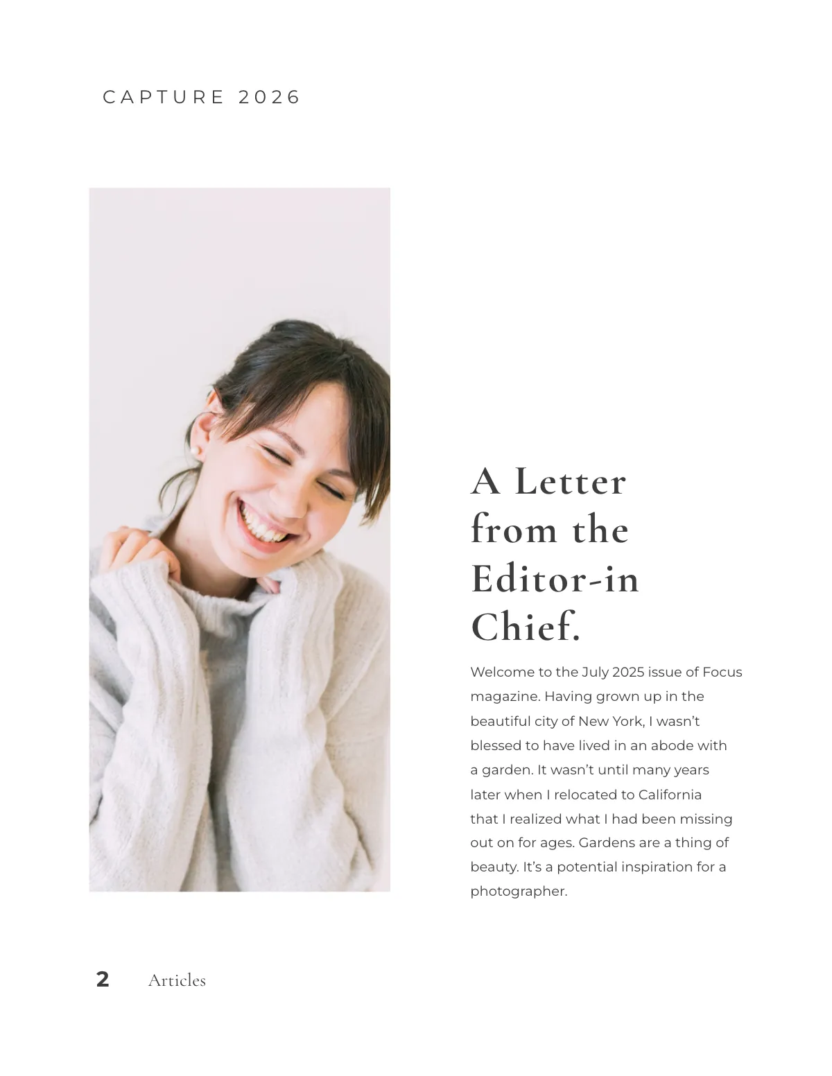 Free Minimal Photography Magazine Template to Edit Online