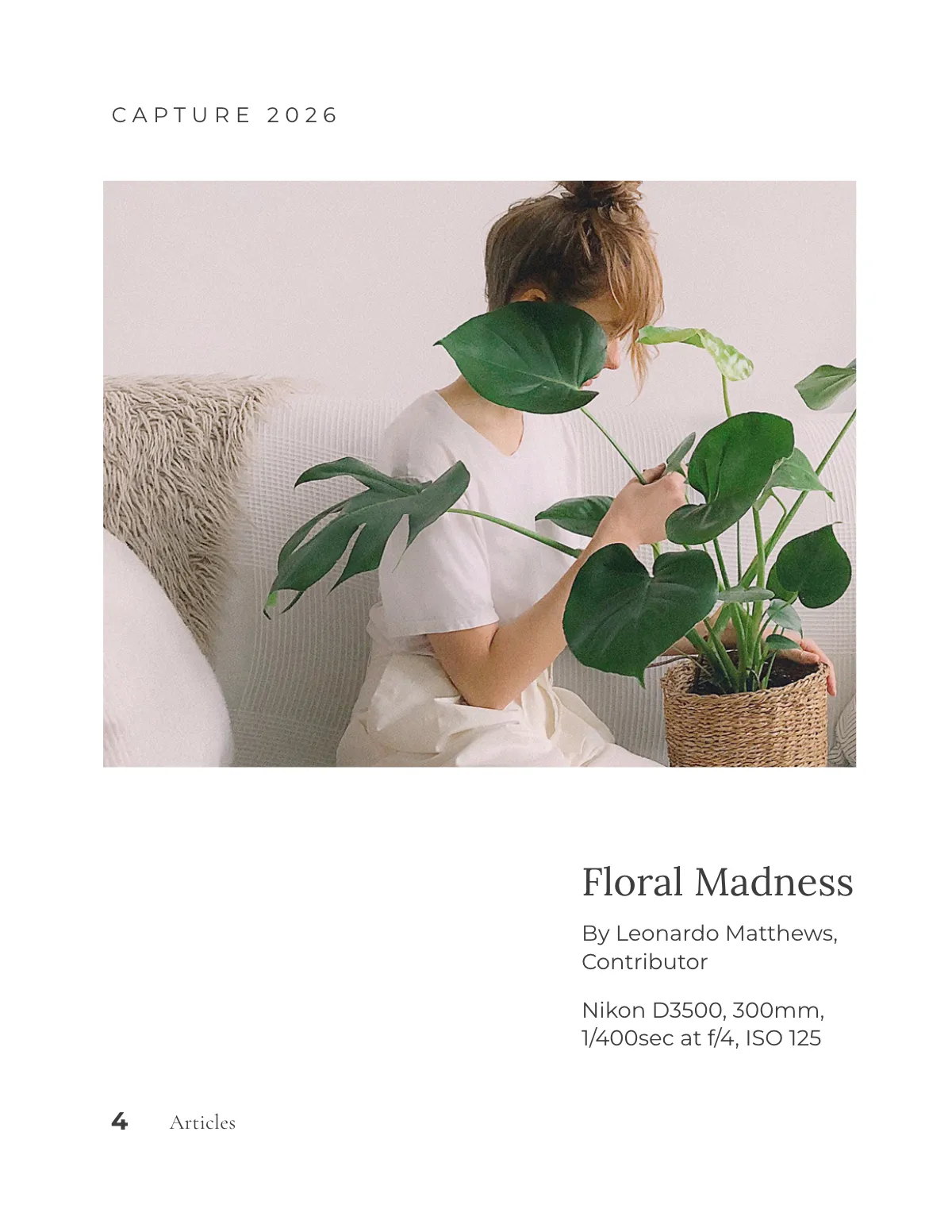 Free Minimal Photography Magazine Template to Edit Online