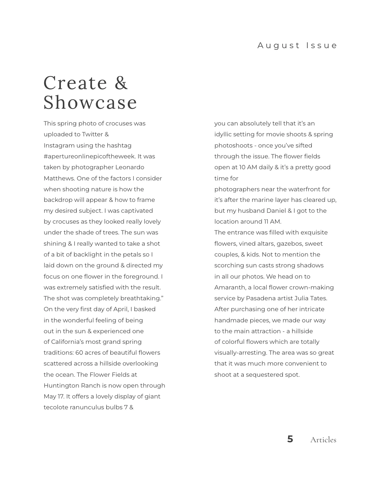 Free Minimal Photography Magazine Template to Edit Online