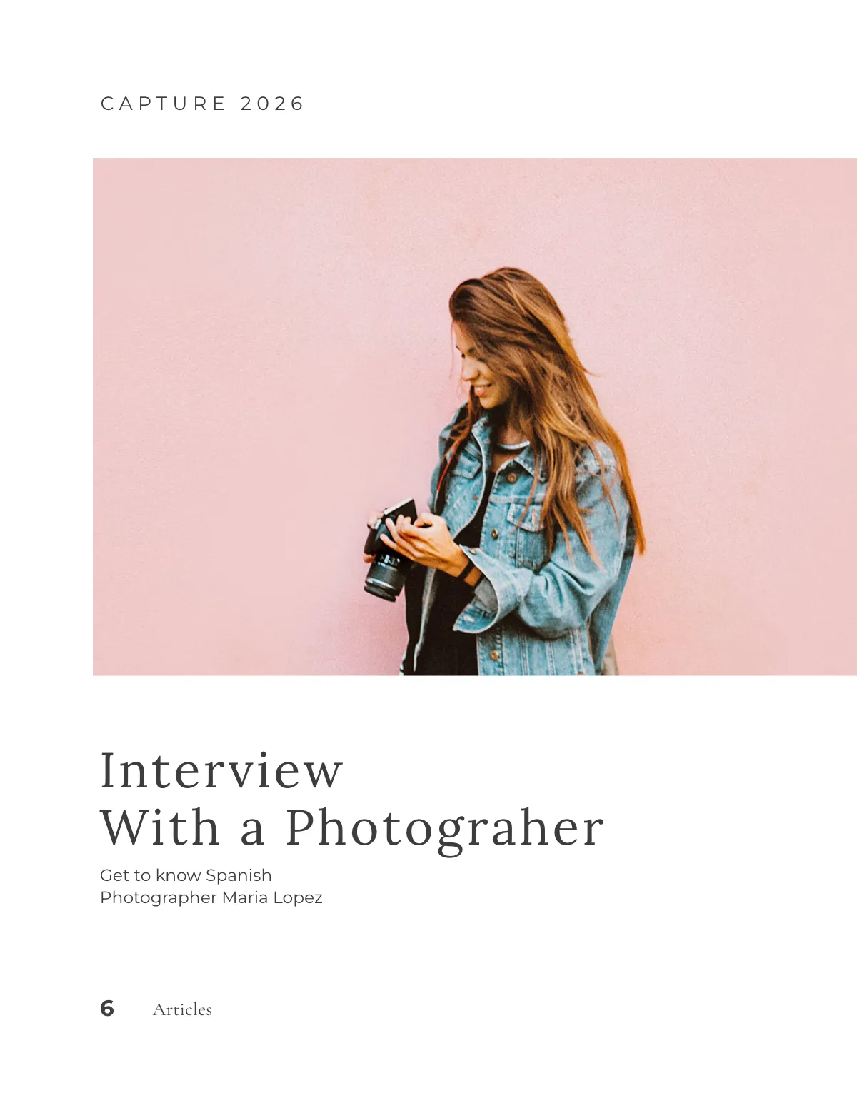 Free Minimal Photography Magazine Template to Edit Online