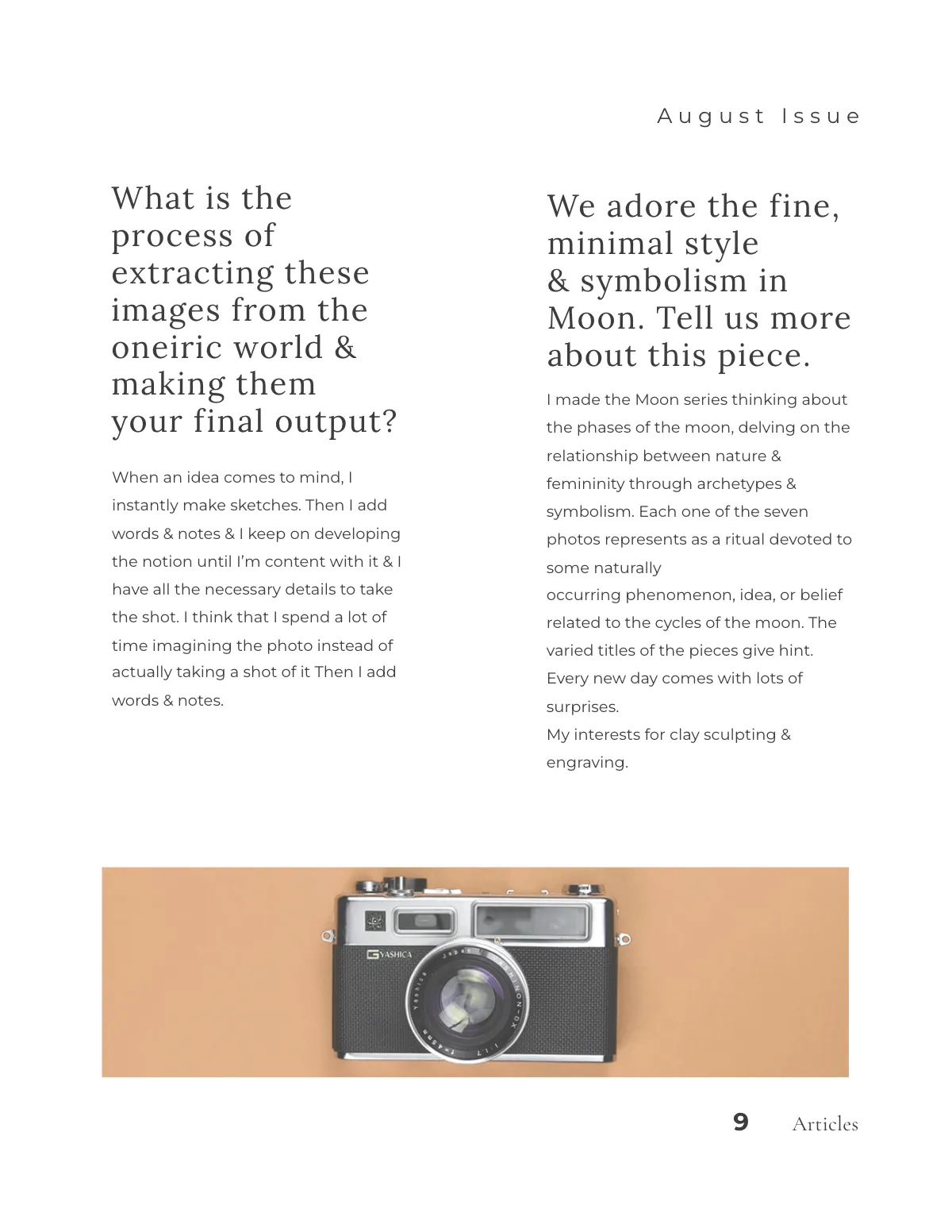 Free Minimal Photography Magazine Template to Edit Online