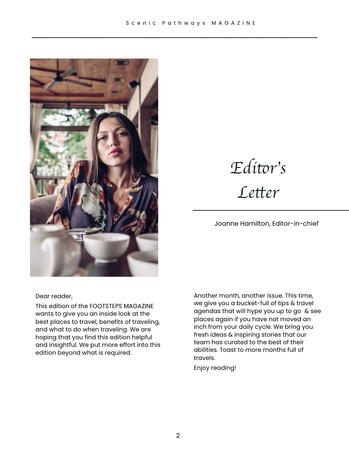 Free Minimal Travel Magazine Template to Edit Online