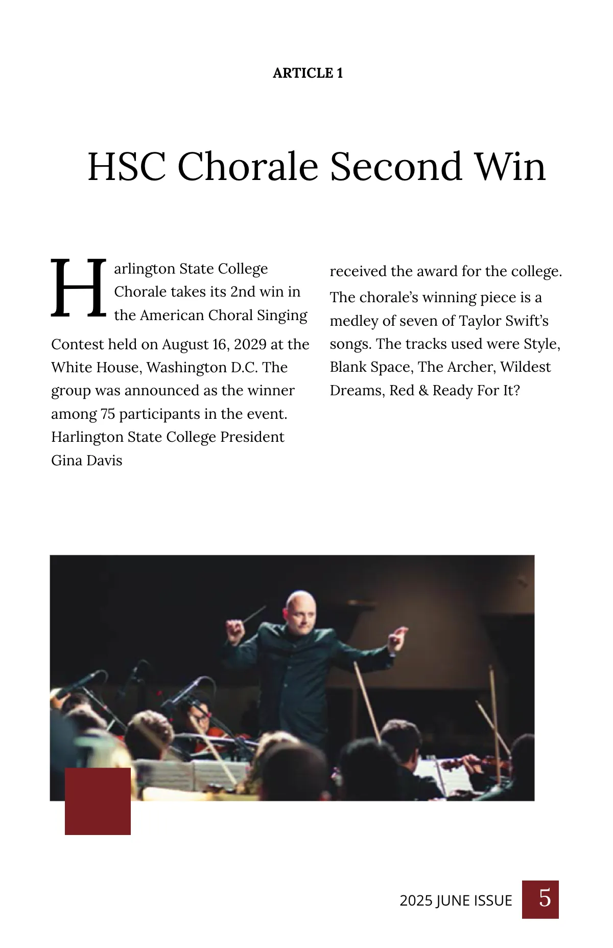 Free Simple College Magazine Template to Edit Online