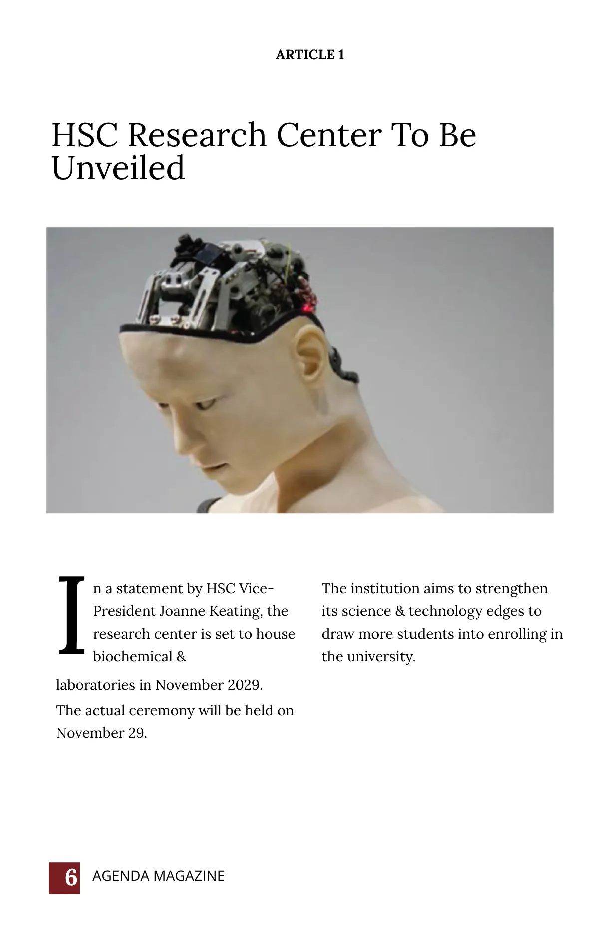 Free Simple College Magazine Template to Edit Online