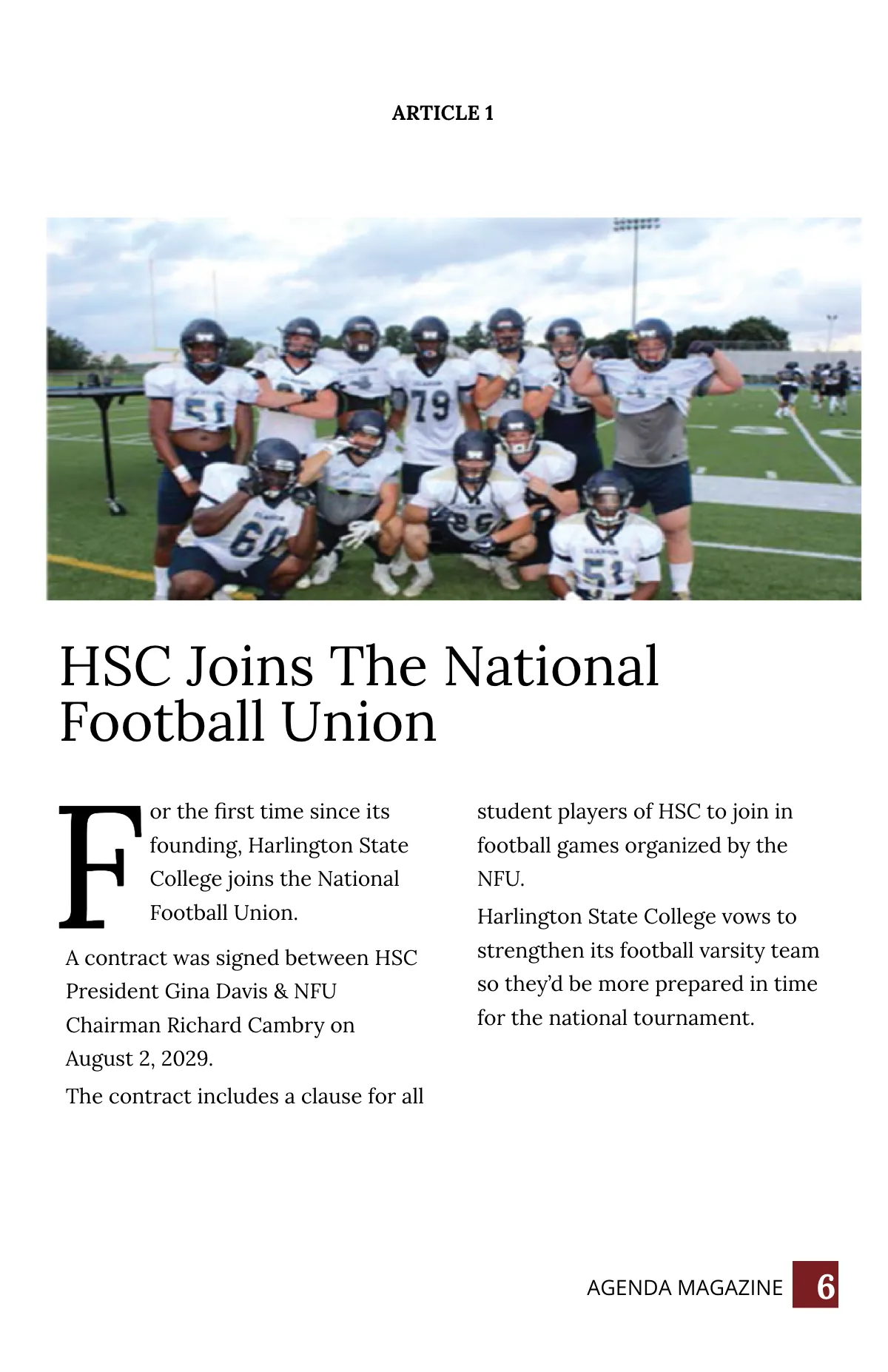 Free Simple College Magazine Template to Edit Online