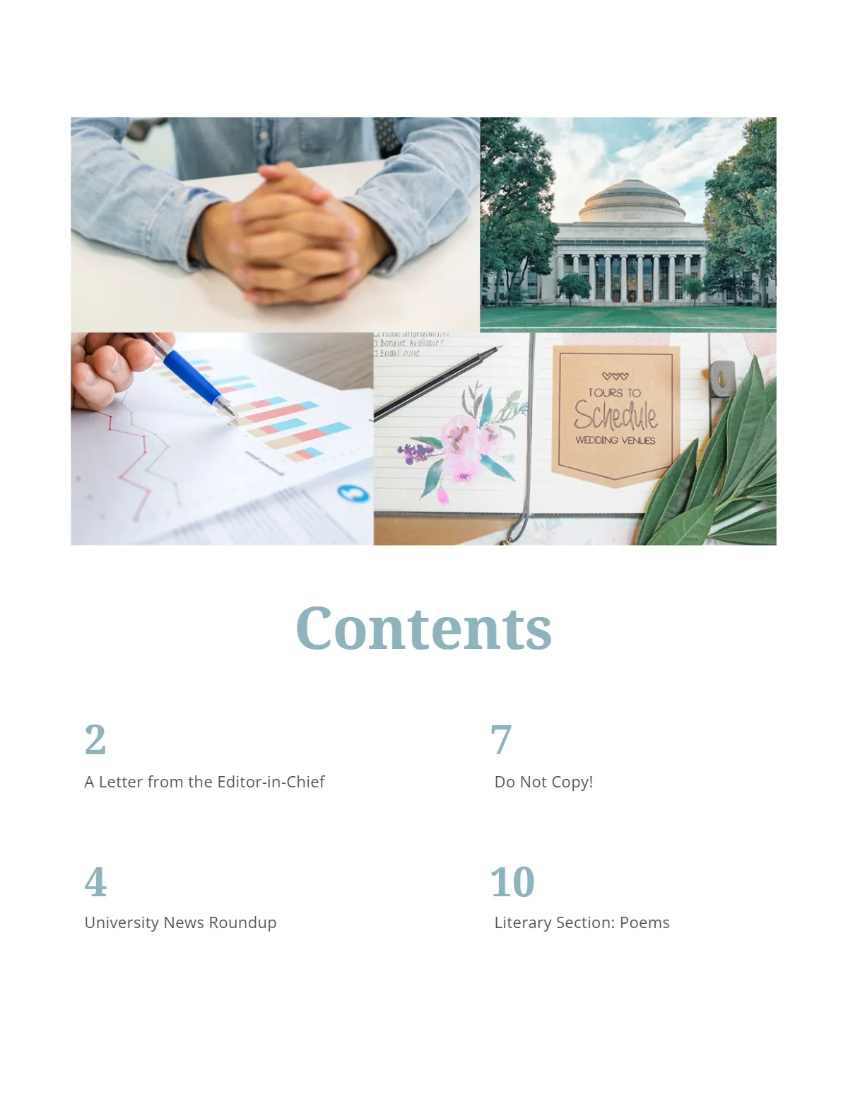 Free Printable College Magazine Template to Edit Online