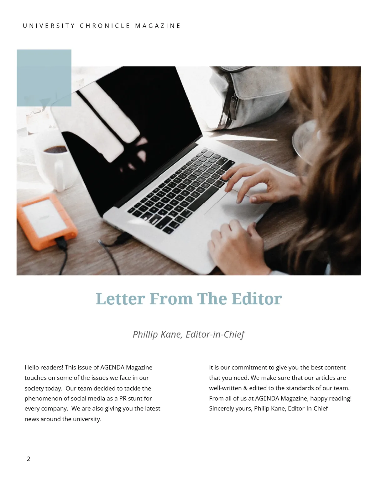 Free Printable College Magazine Template to Edit Online