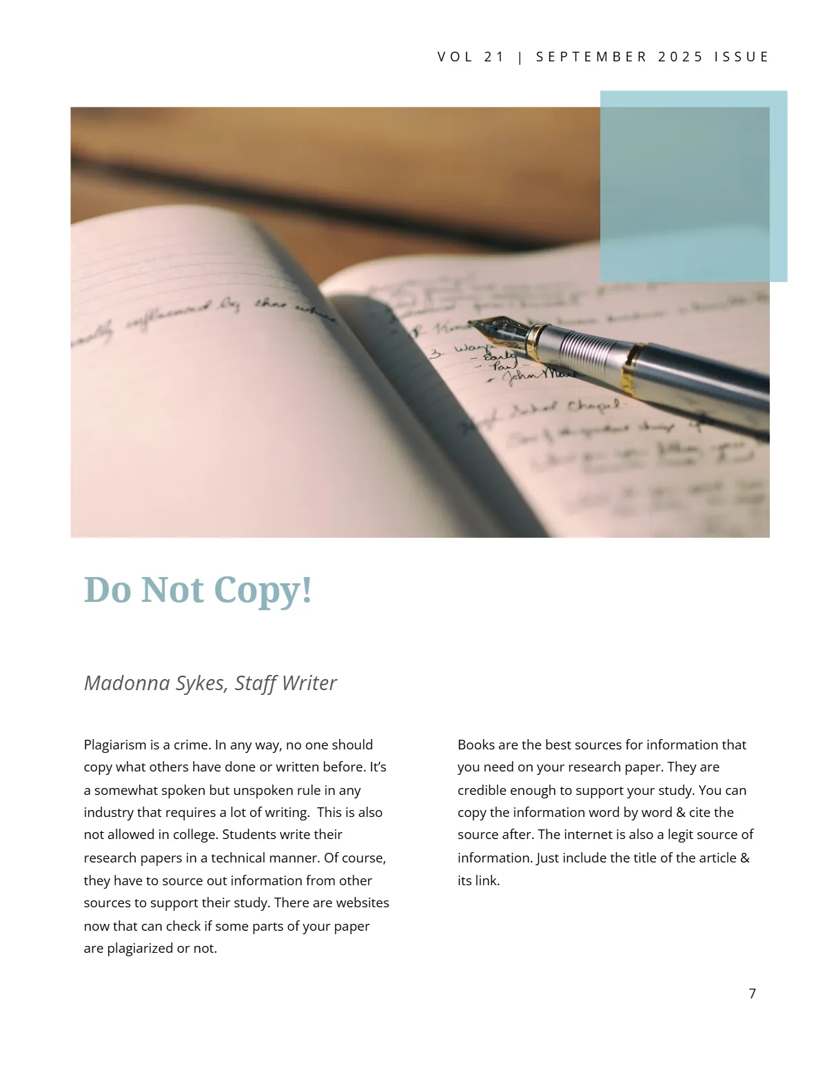 Free Printable College Magazine Template to Edit Online